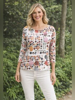 Peck & Peck Eclectic Polka Dot Tunic